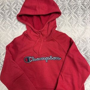 Champion Red Pullover Sweater with Embroidered Logo